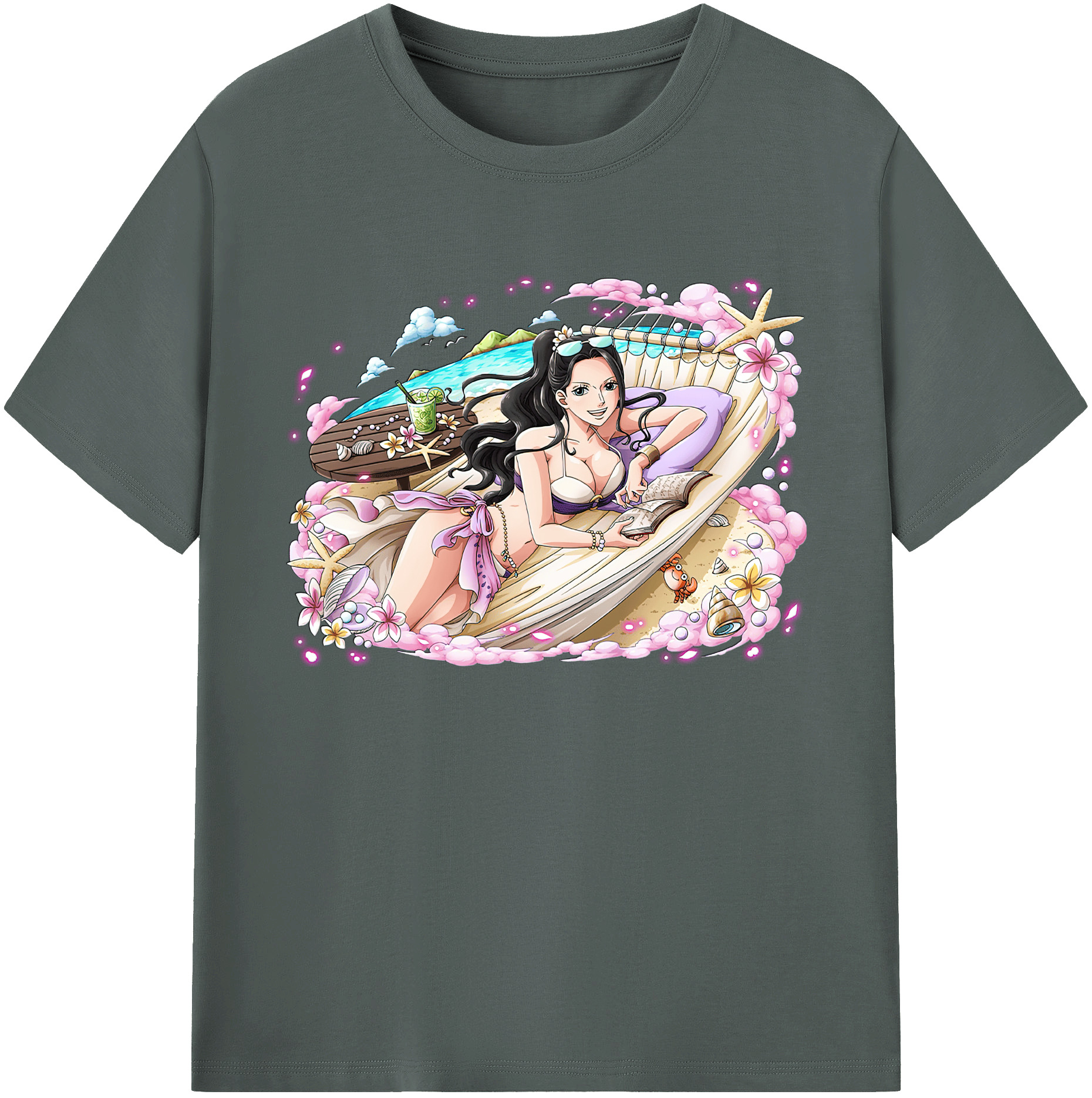 ワンピース ニコ・ロビン ONE PIECE Nico Robin 綿100％ メンズ半袖Tシャツ｜肌触りやわらか＆通気性